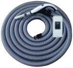 Furtun On/Off Ø35 mm pentru aspirație centralizată - Buton On/Off, Fix, 9 m