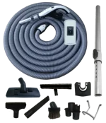 Kit On/Off pentru aspirație centralizată, furtun Ø35 mm - Buton On/Off, Rotativ 360°, 15 m