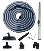 Kit Standard pentru aspirație centralizată, furtun Ø32 mm - Metalic (fără comandă), Rotativ 360°, 9,15 m